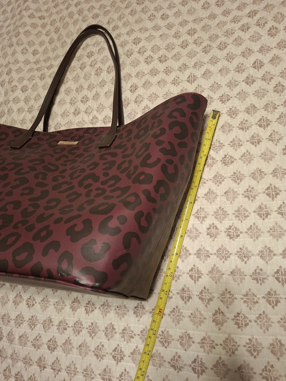kate spade Dark Purple and Black Leopard Print Tote